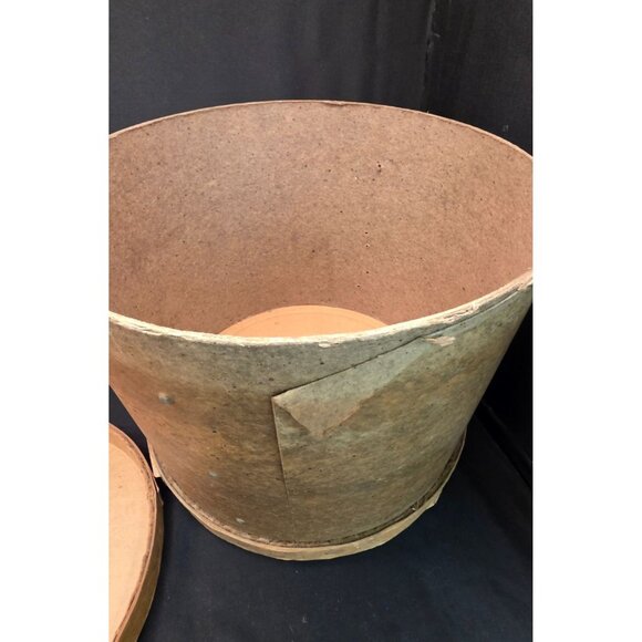 Large Primitive Vintage Wooden Cheese Box with Lid Country Rustic Decor - Picture 6 of 12